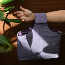 Load image into Gallery viewer, KnitPro Snug (Purple Tweed) Wrist Bag
