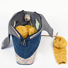 Load image into Gallery viewer, KnitPro Bloom (Denim) Wrist Bag

